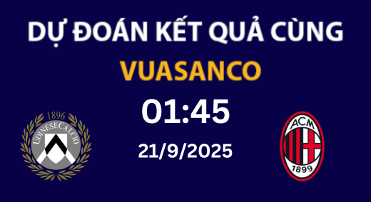 Soi kèo Udinese vs AC Milan – 01h45 – 21/09 – Serie A
